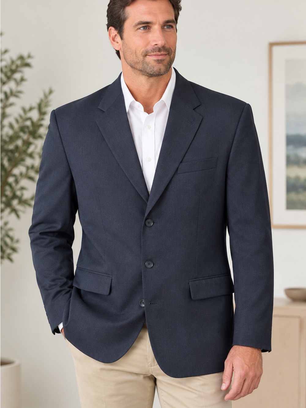Alfani Men's Classic 3-Button Suit
Jacket Blazer - Black / Dark Charcoal S 44L